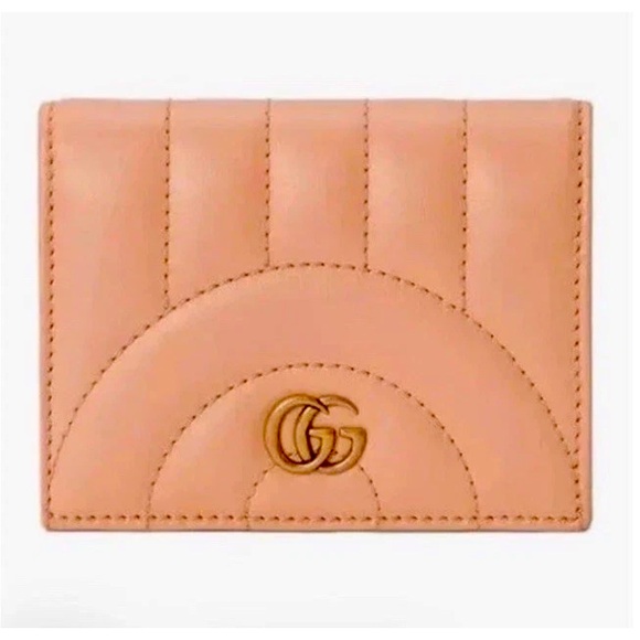 GG Marmont Matelasse Compact/Card Wallet Peach NEW In BOX! - Picture 1 of 11